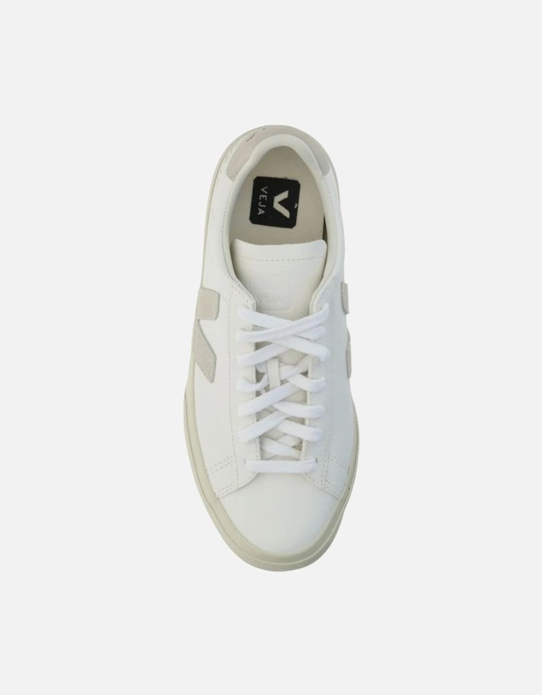 Calfskin Lace-Up Sneakers with V Logo Patch Women - White