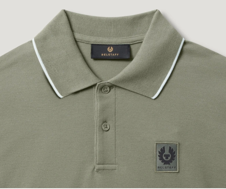 Tipped Polo Sage Green