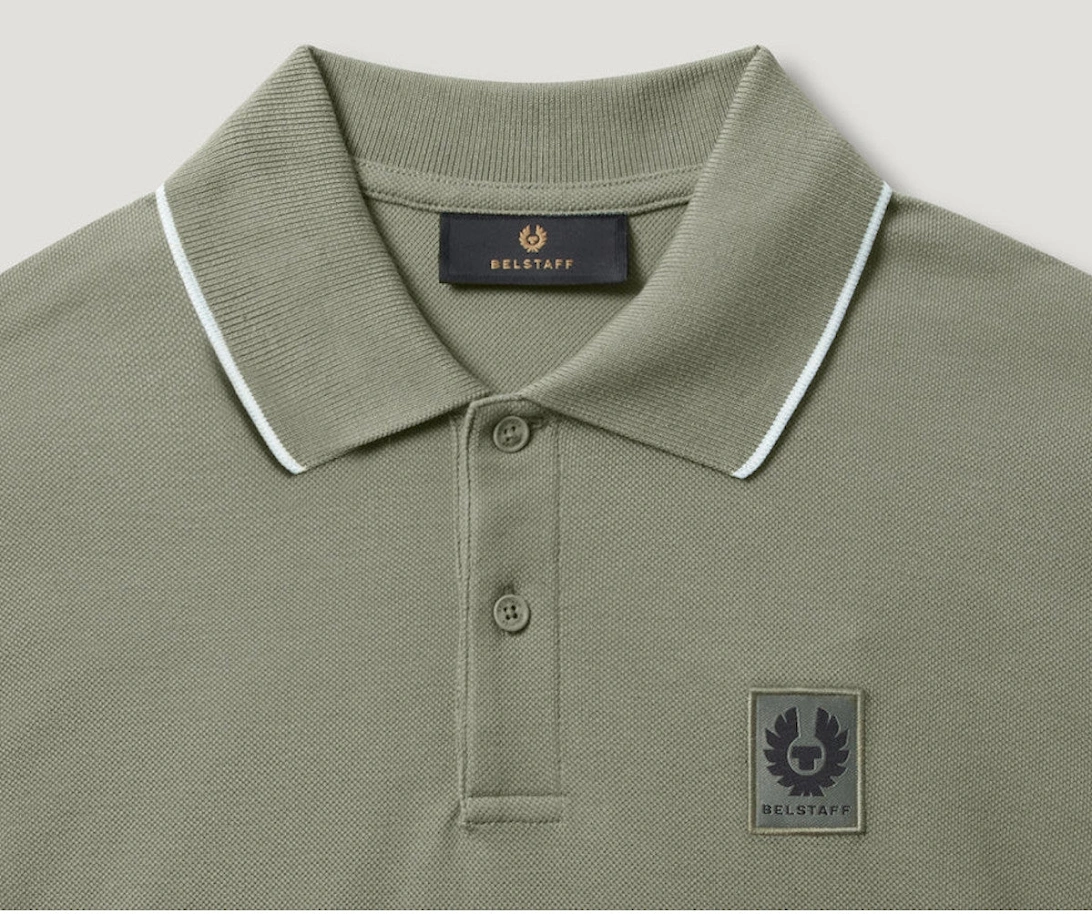 Tipped Polo Sage Green