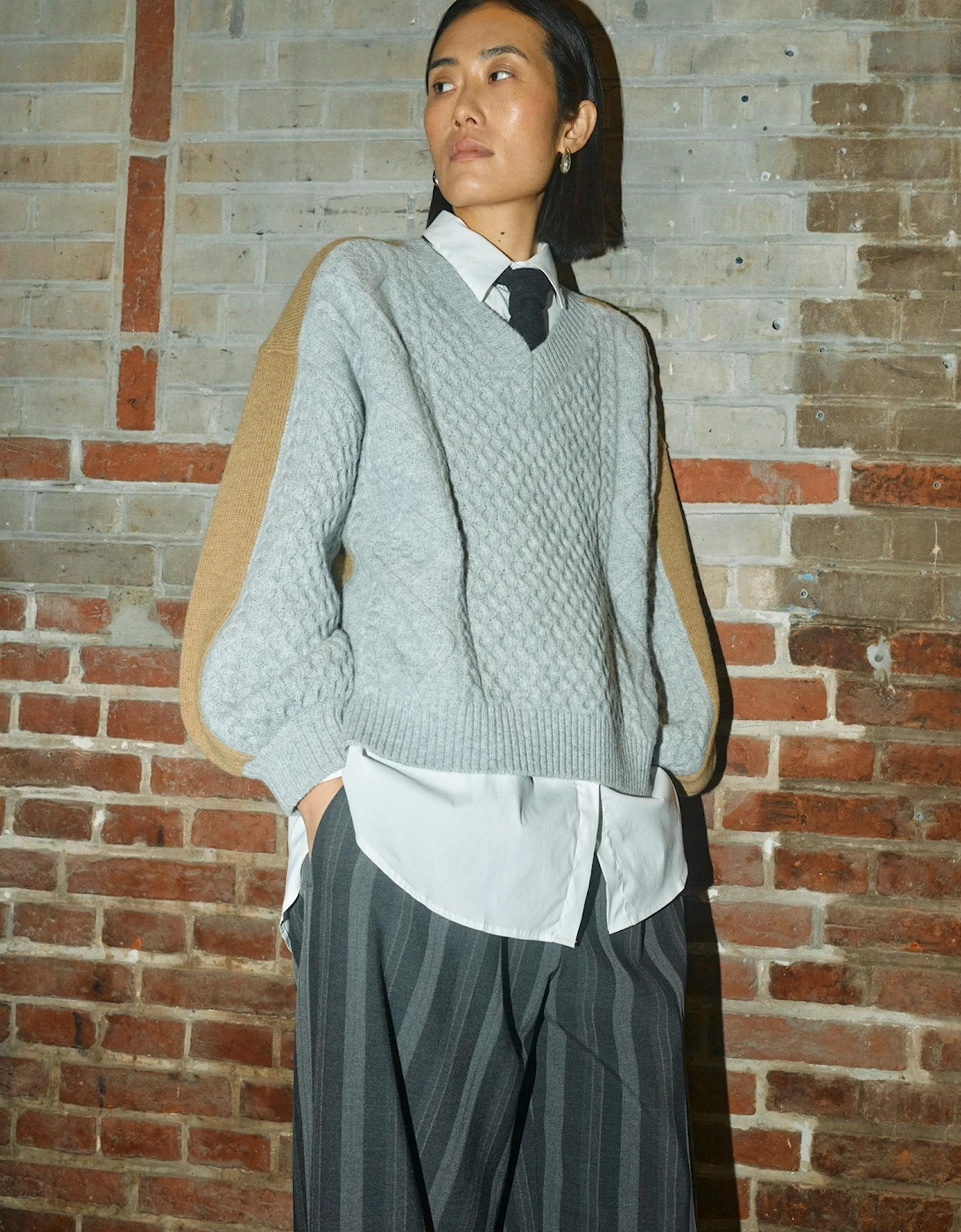 Mos Mosh Women's Beth Ottilli V neck knit - Green - Size: 10/8