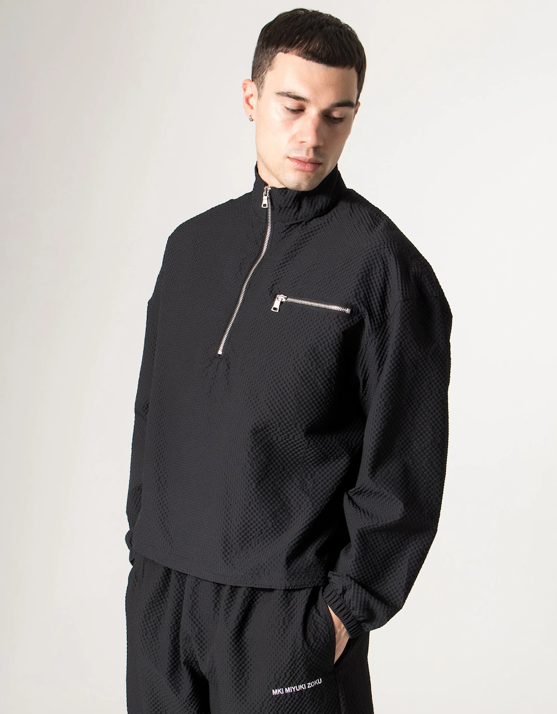 Seersucker Quarter Zip Sweatshirt, 5 of 4