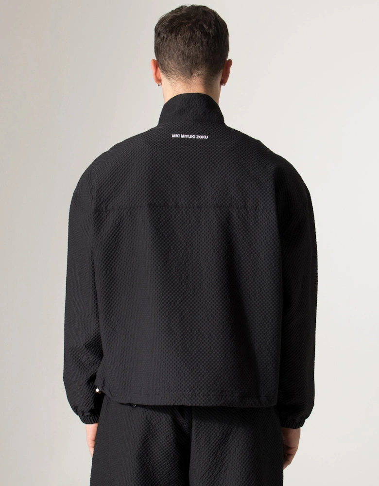Seersucker Quarter Zip Sweatshirt
