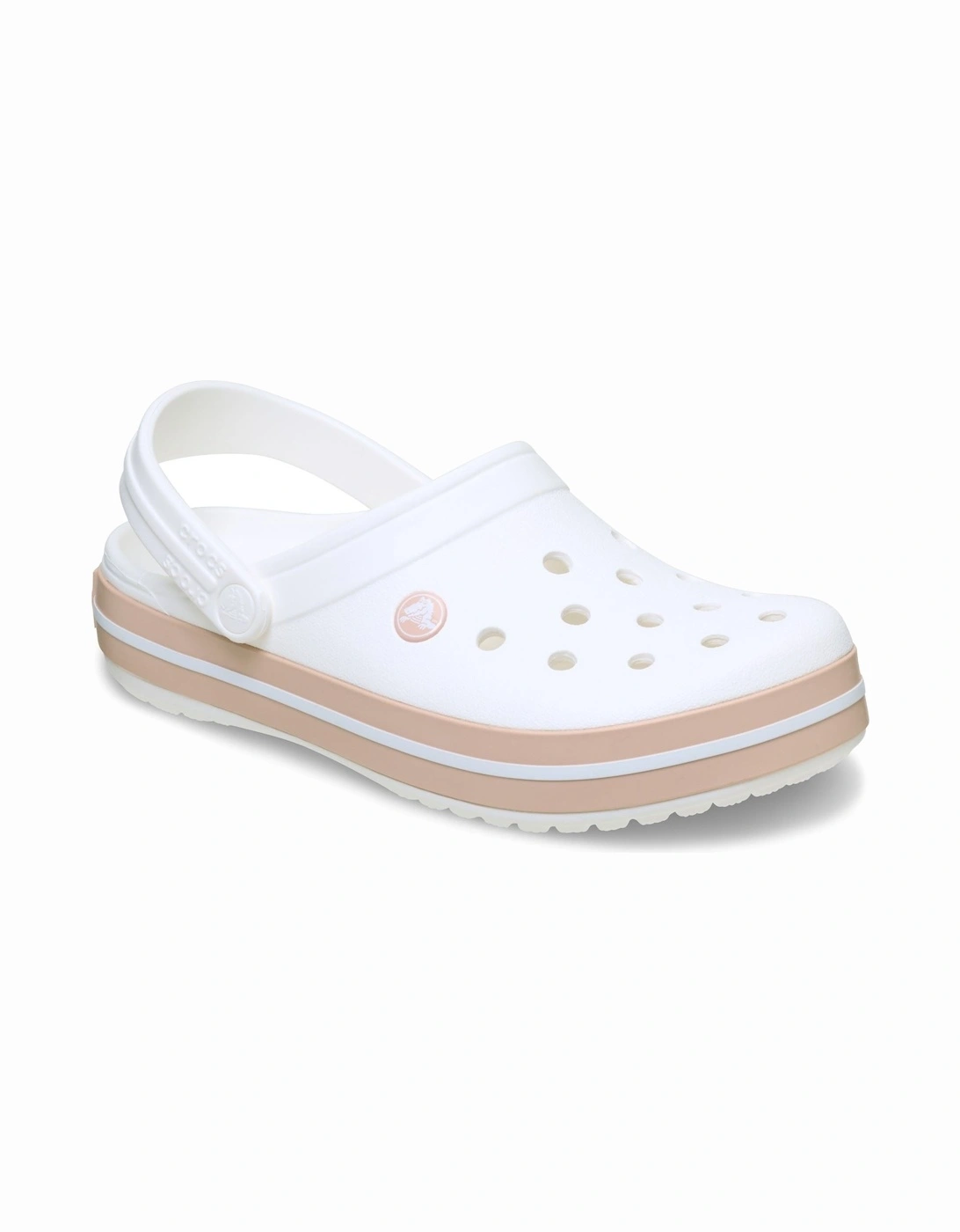 Crocband Thermoplastic White/Pink Caramel Clogs, 8 of 7