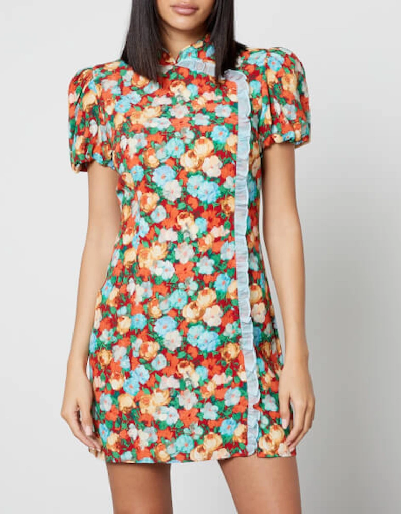 Philippa Floral-Print Crepe Mini Dress