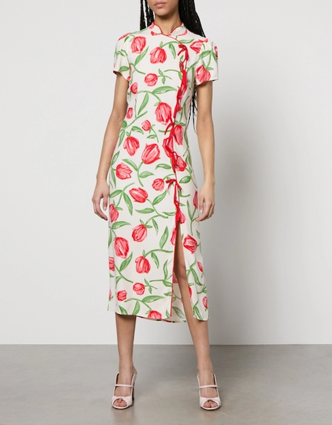 Leia Floral-Print Satin-Crepe Midi Dress, 2 of 1