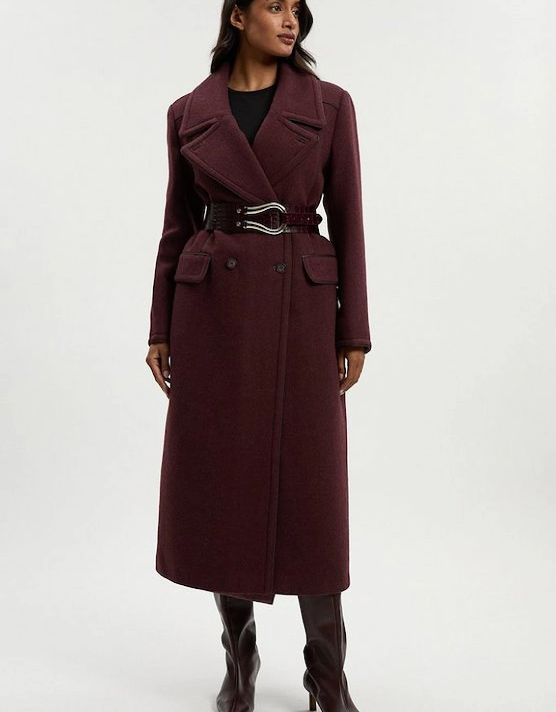 Wool Hybrid Double Breasted Tailored Midi Coat With Removable Padded Lining, 5 of 4