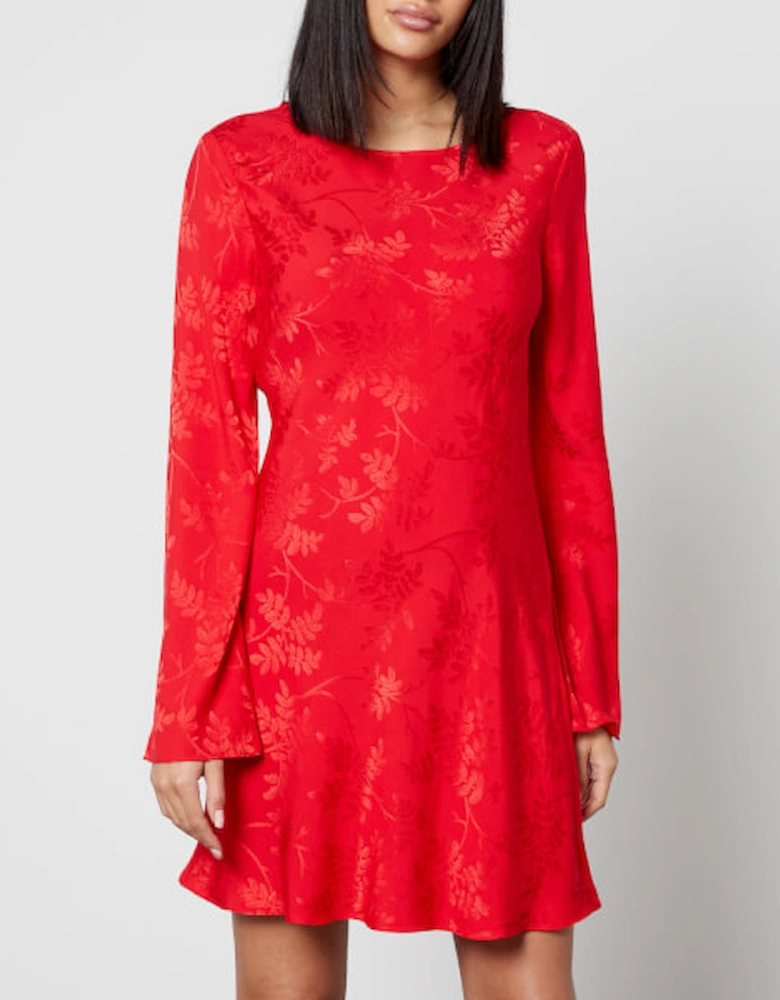 Faye Floral-Jacquard Mini Dress