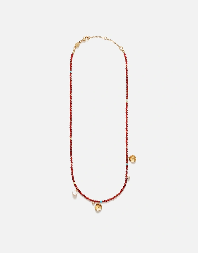 Maroon Harmony 18k Gold-Plated Necklace