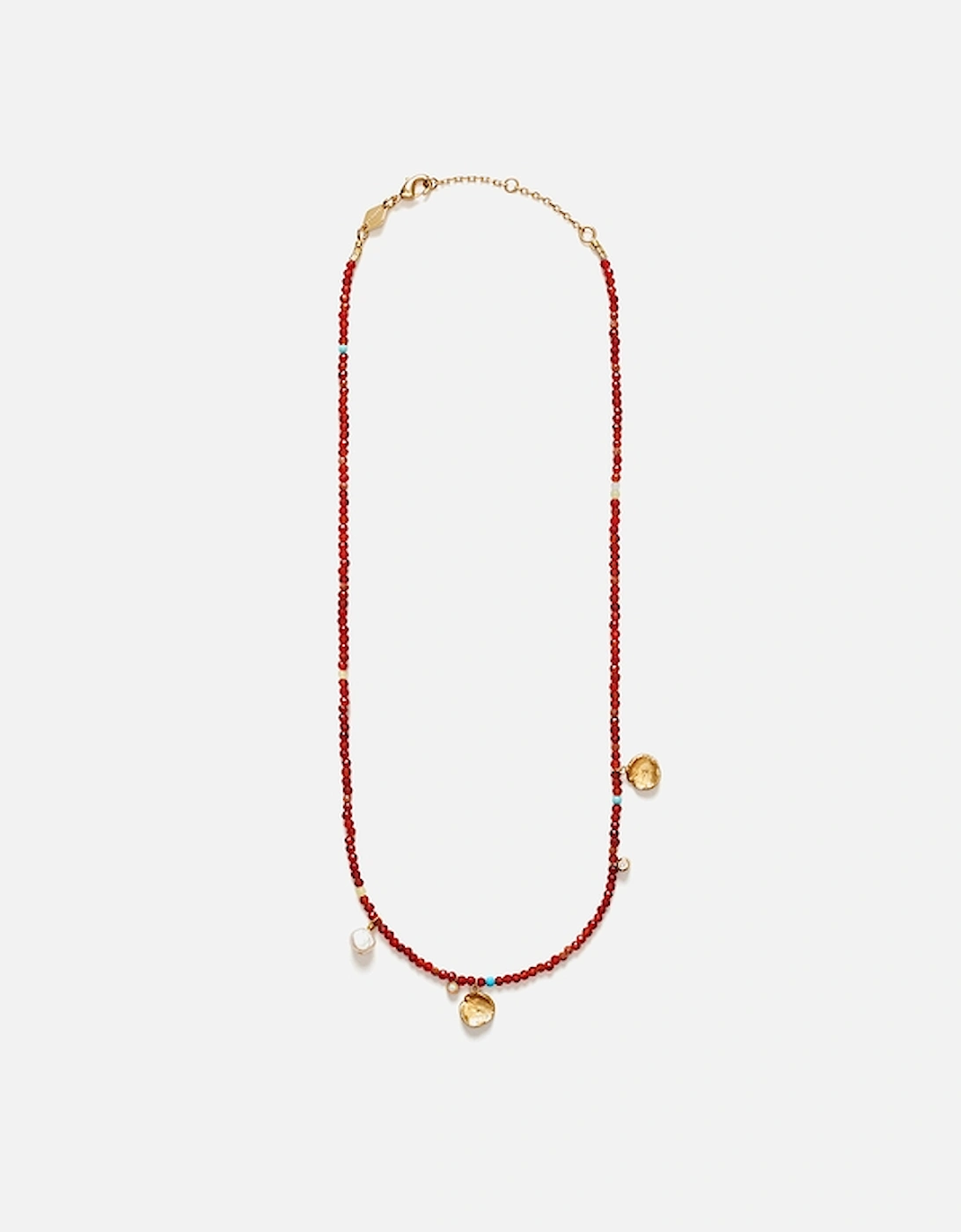 Maroon Harmony 18k Gold-Plated Necklace, 2 of 1