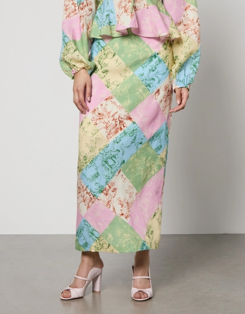 Laurel Toile De Jouy Lyocell-Blend Skirt