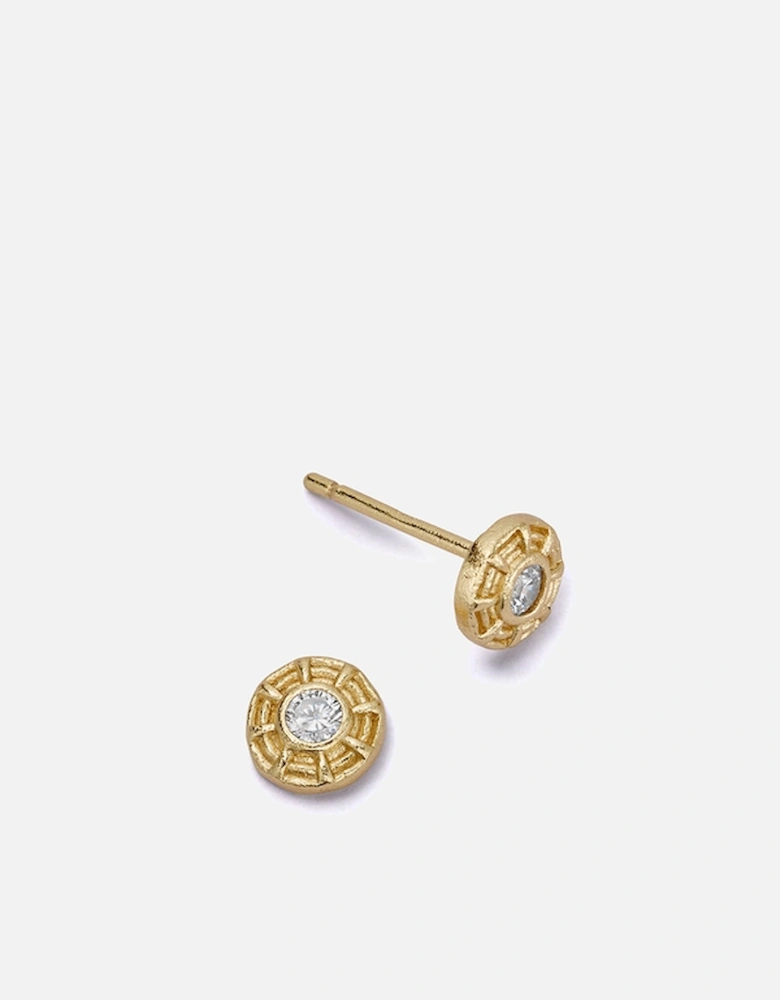 Apollo Sparkle Stud 18k Gold-Plated Earrings