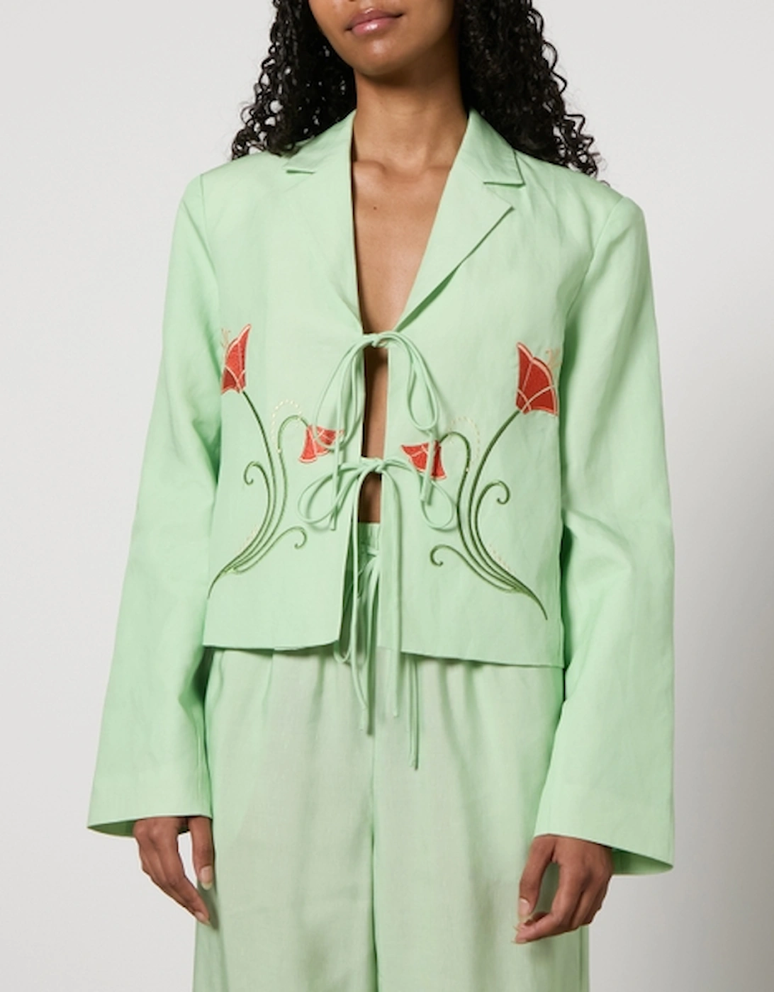Cressida Floral-Embroidered Lyocell-Blend Blazer, 2 of 1