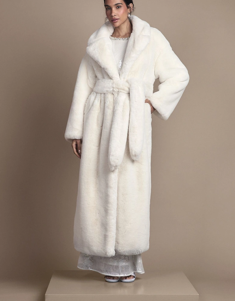 Occasion Belted Longline Fur Coat