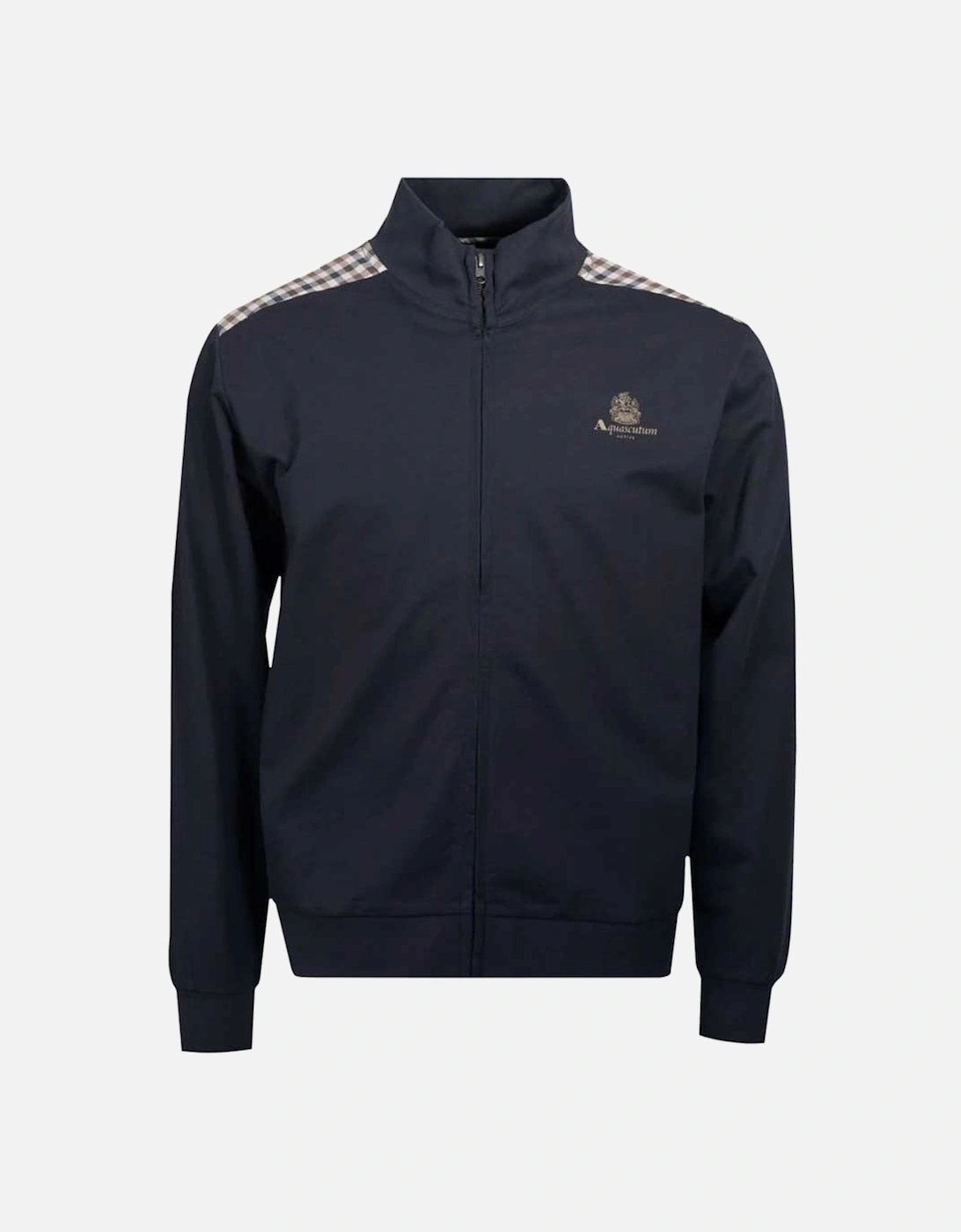 Full Zip Mockneck Club Check Track Top - Navy, 2 of 1