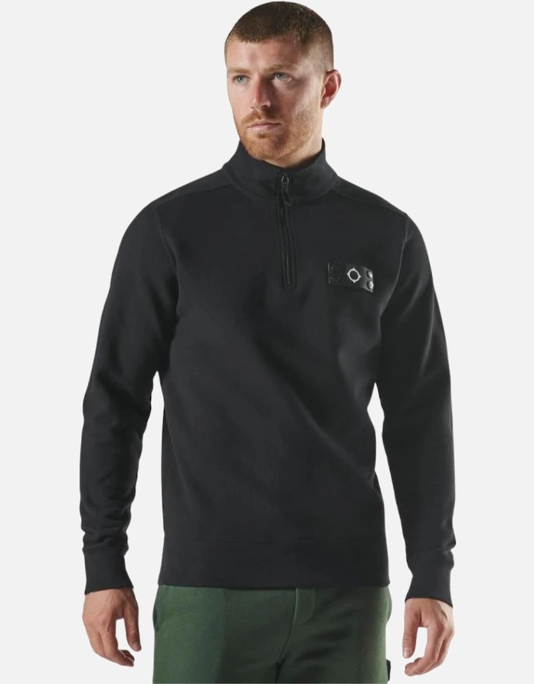 Men's MA.STRUM Neo Quarter Zip Sweat - Jet Black - Size: 40