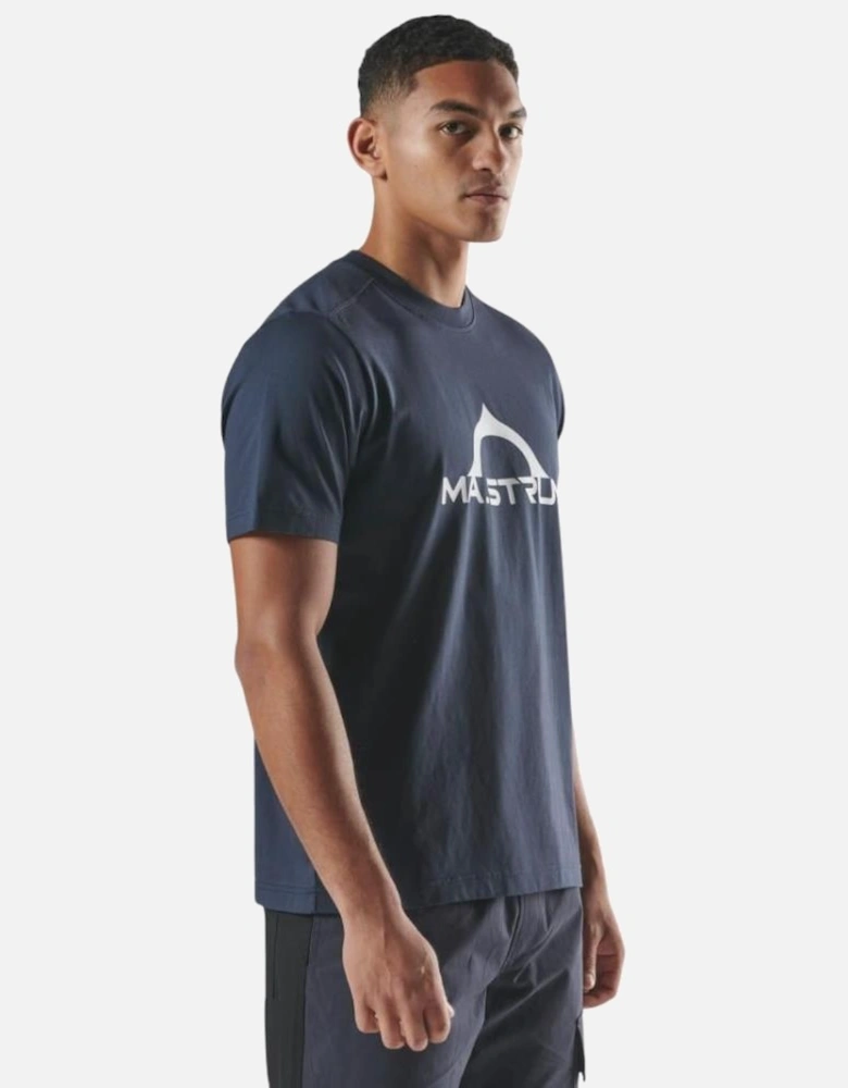 Bora Half Compass Print Tee - Ink Navy