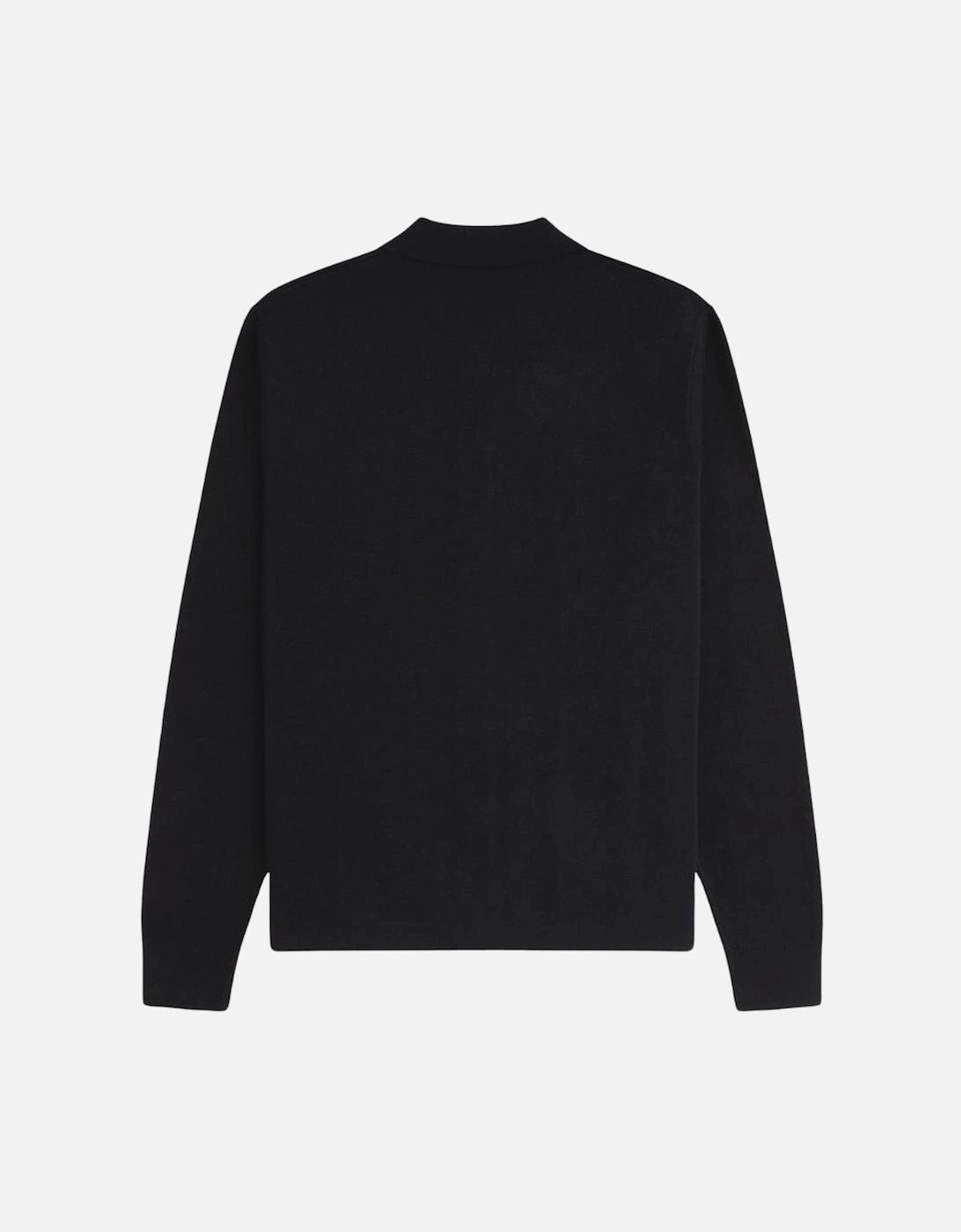 Button Through Knitted Shirt - Black
