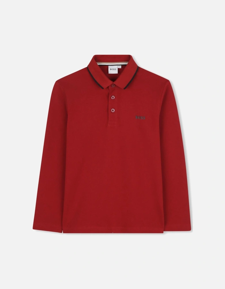 BOSS BOYS DARK RED POLO SHIRT J52330