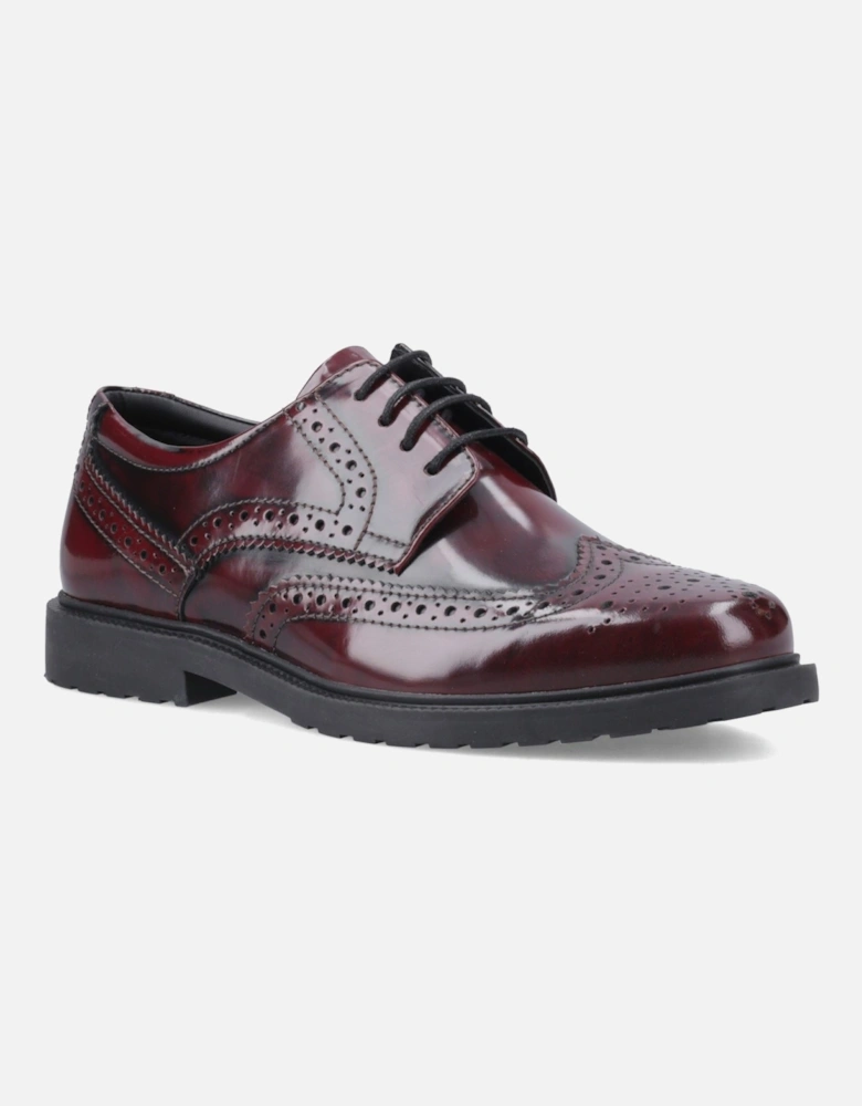 Verity Hi-Shine Leather Women's Bordeaux Brogues Shoes