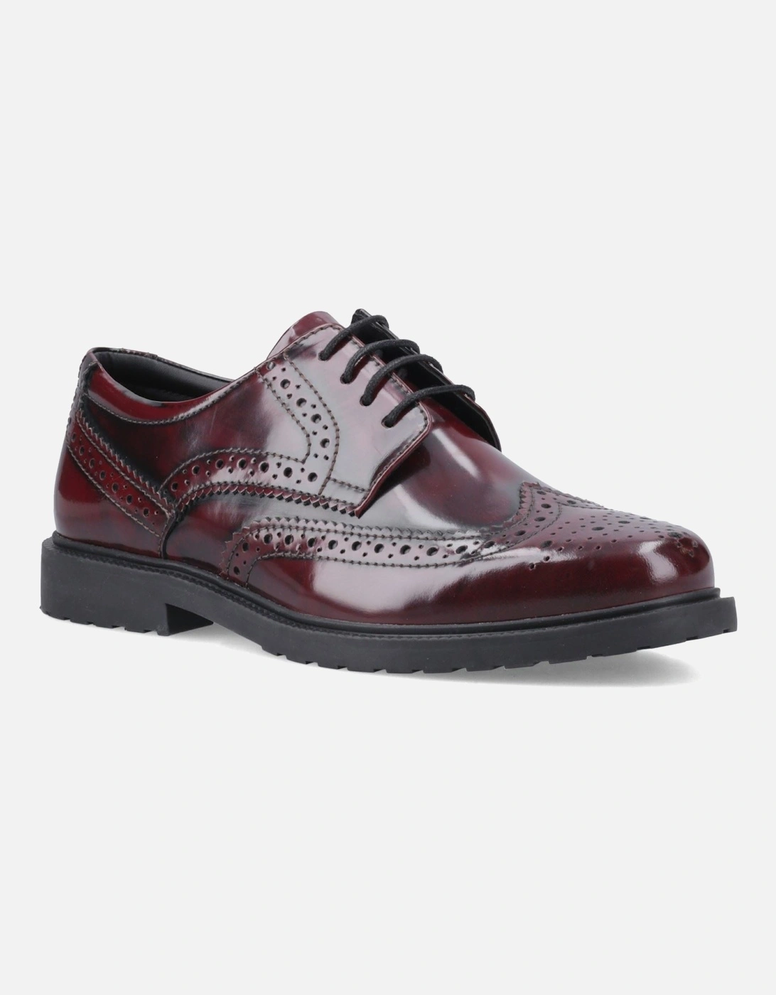 Verity Hi-Shine Leather Women's Bordeaux Brogues Shoes, 6 of 5