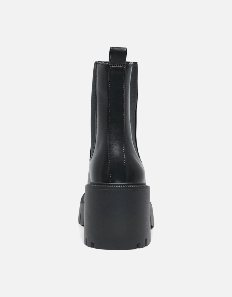BLUEBELL-1 Polyurethane Women's Black Heeled Ankle Boots