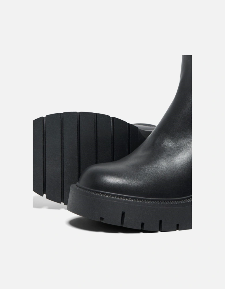BLUEBELL-1 Polyurethane Women's Black Heeled Ankle Boots