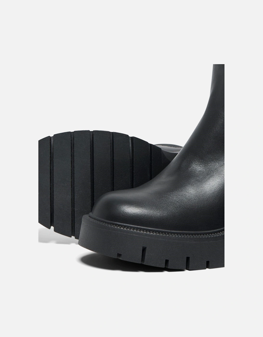 BLUEBELL-1 Polyurethane Women's Black Heeled Ankle Boots