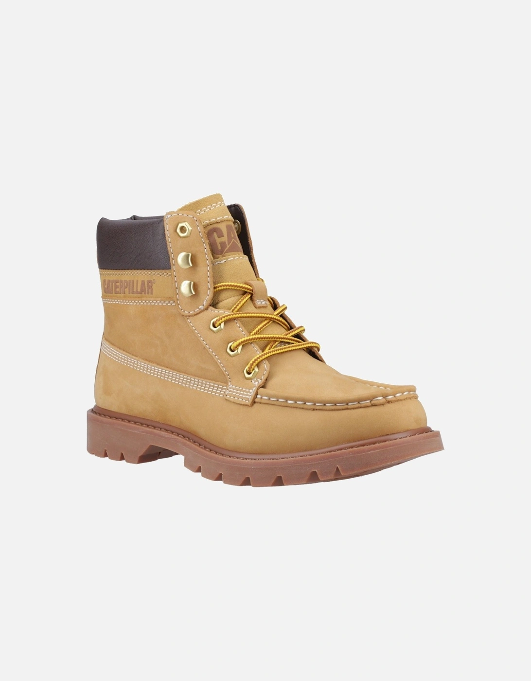 CAT Lifestyle Colorado Moc Toe Leather Men's Honey Reset Ankle Boots, 10 of 9