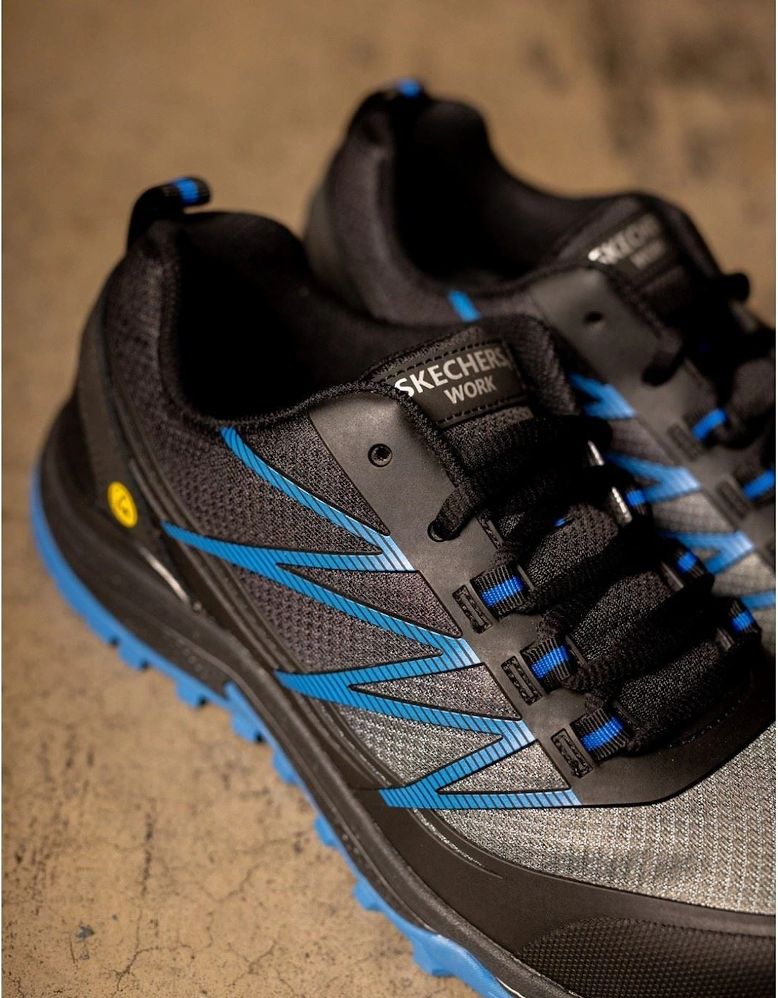 Puxal Textile Men's Black/Blue Safety Trainers