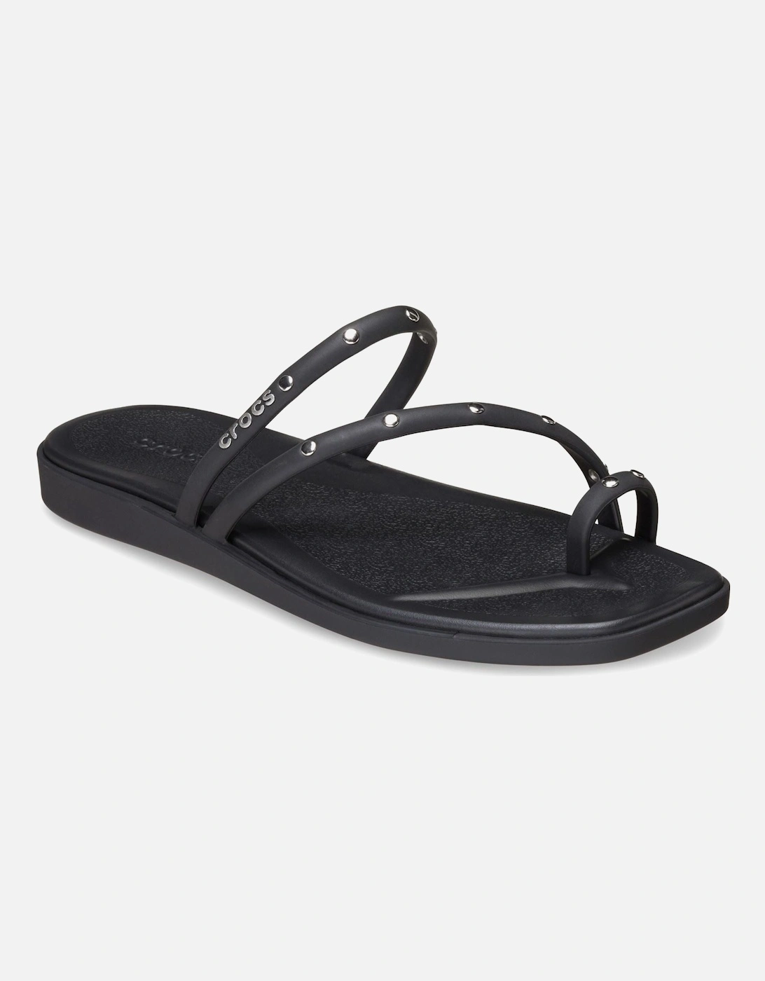 Miami Studded Toe Loop Thermoplastic Women's Black Sandals, 8 of 7
