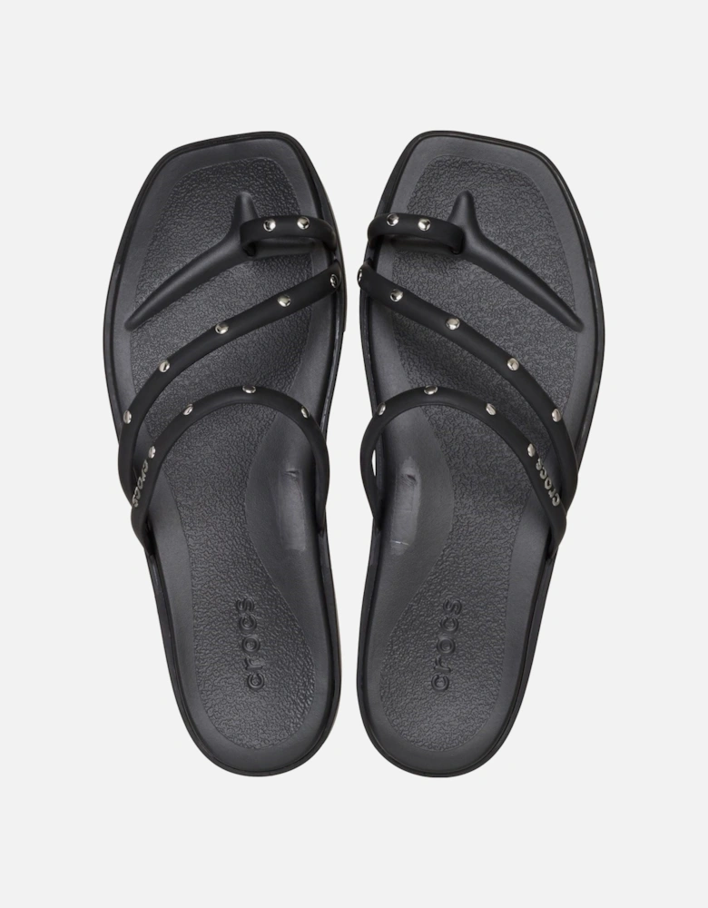 Miami Studded Toe Loop Thermoplastic Women's Black Sandals