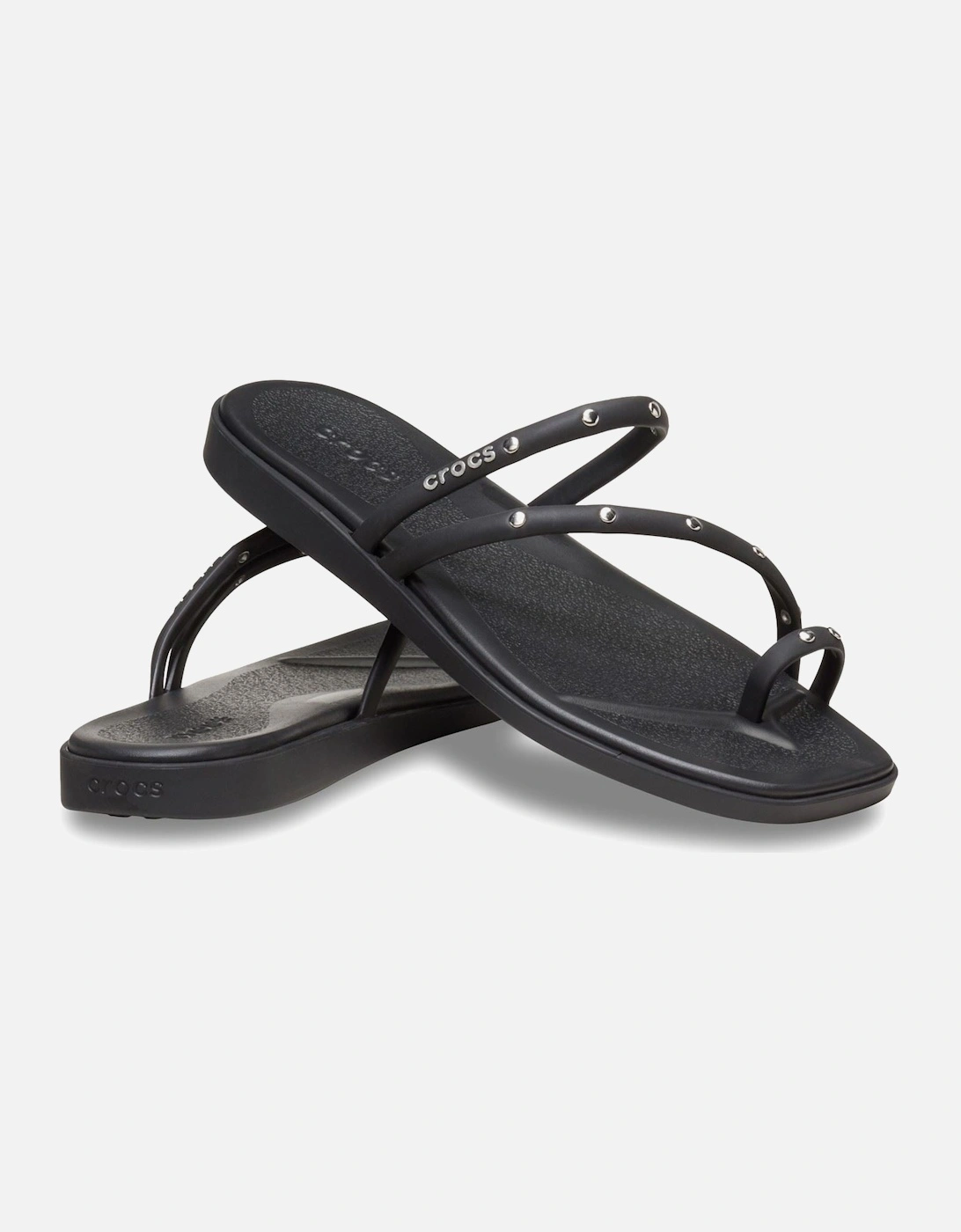 Miami Studded Toe Loop Thermoplastic Women's Black Sandals