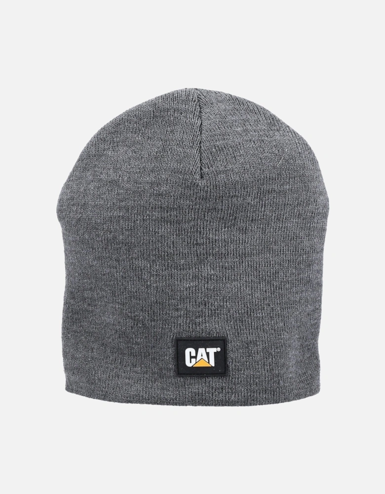 Logo Knit Unisex Adults Grey Beanie Hat