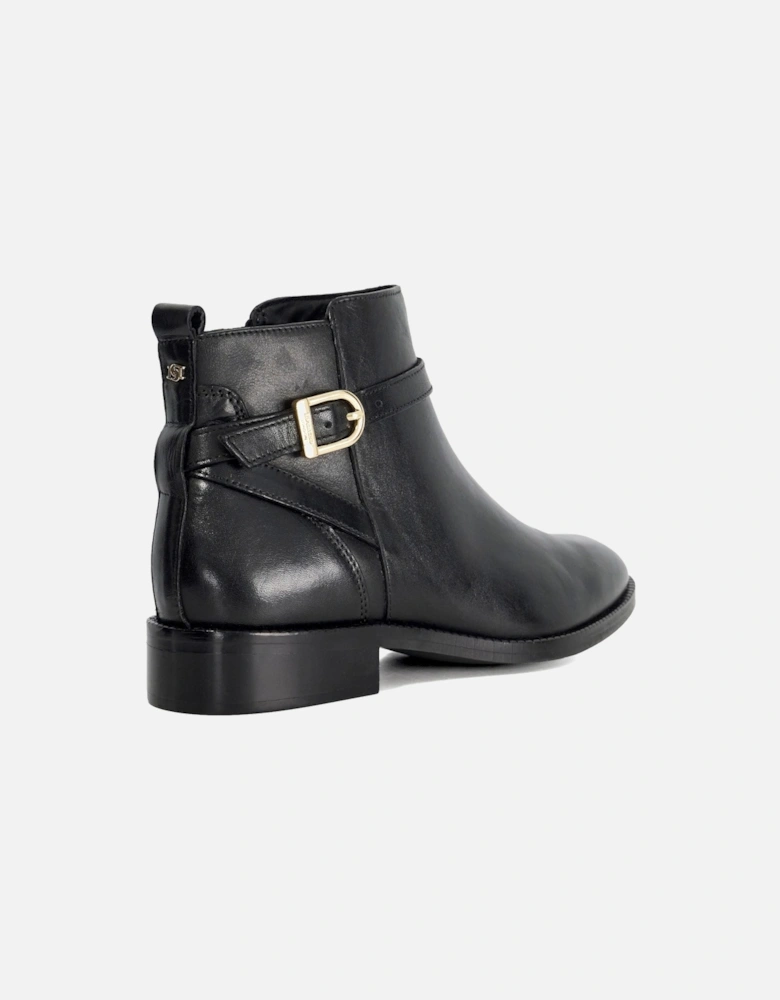 Dune Pemma Leather Women's Black Boots