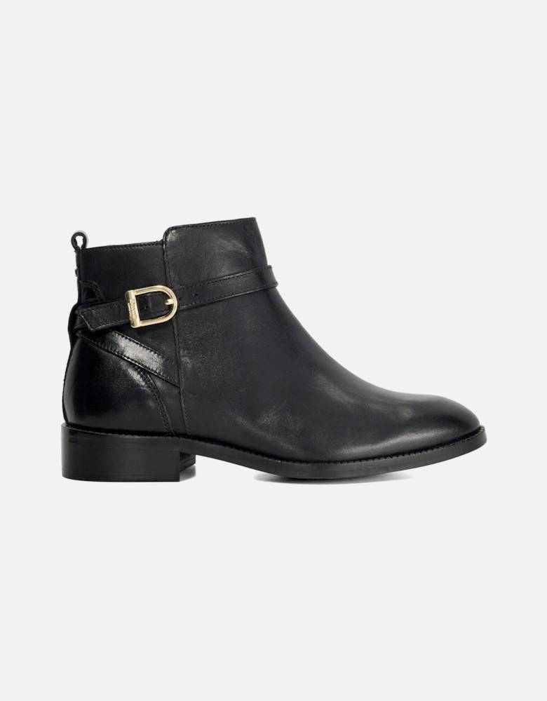 Dune Pemma Leather Women's Black Boots