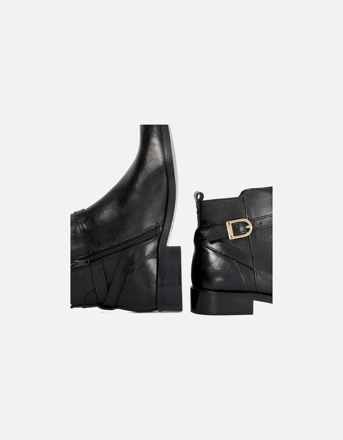 Dune Pemma Leather Women's Black Boots
