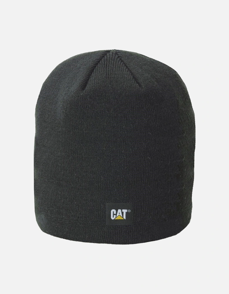 Logo Knit Unisex Adults's Black Beanie Hat