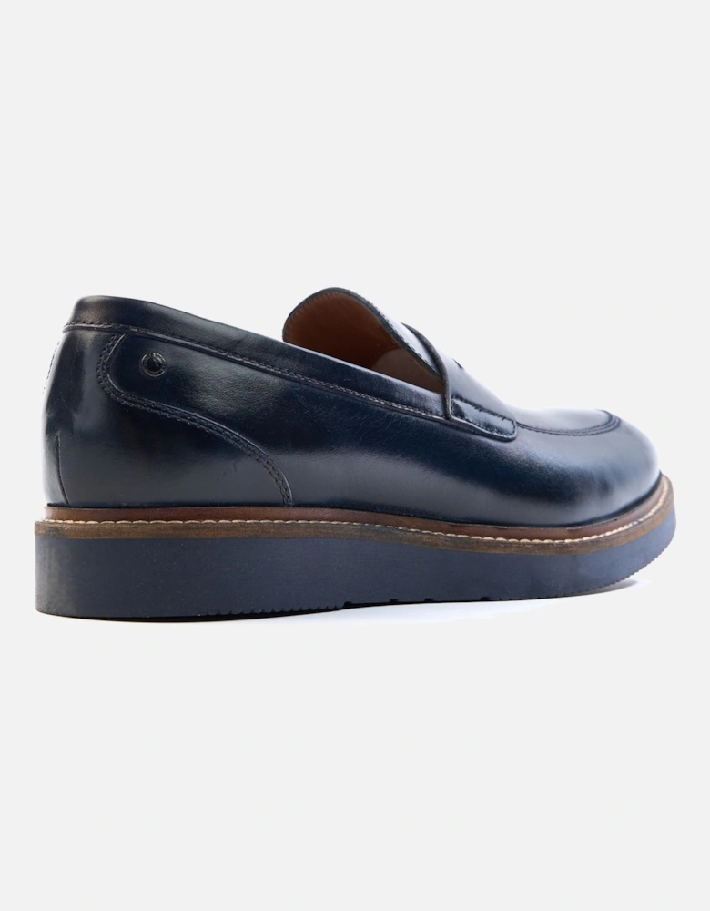 London Sid Leather Men's Navy Loafers