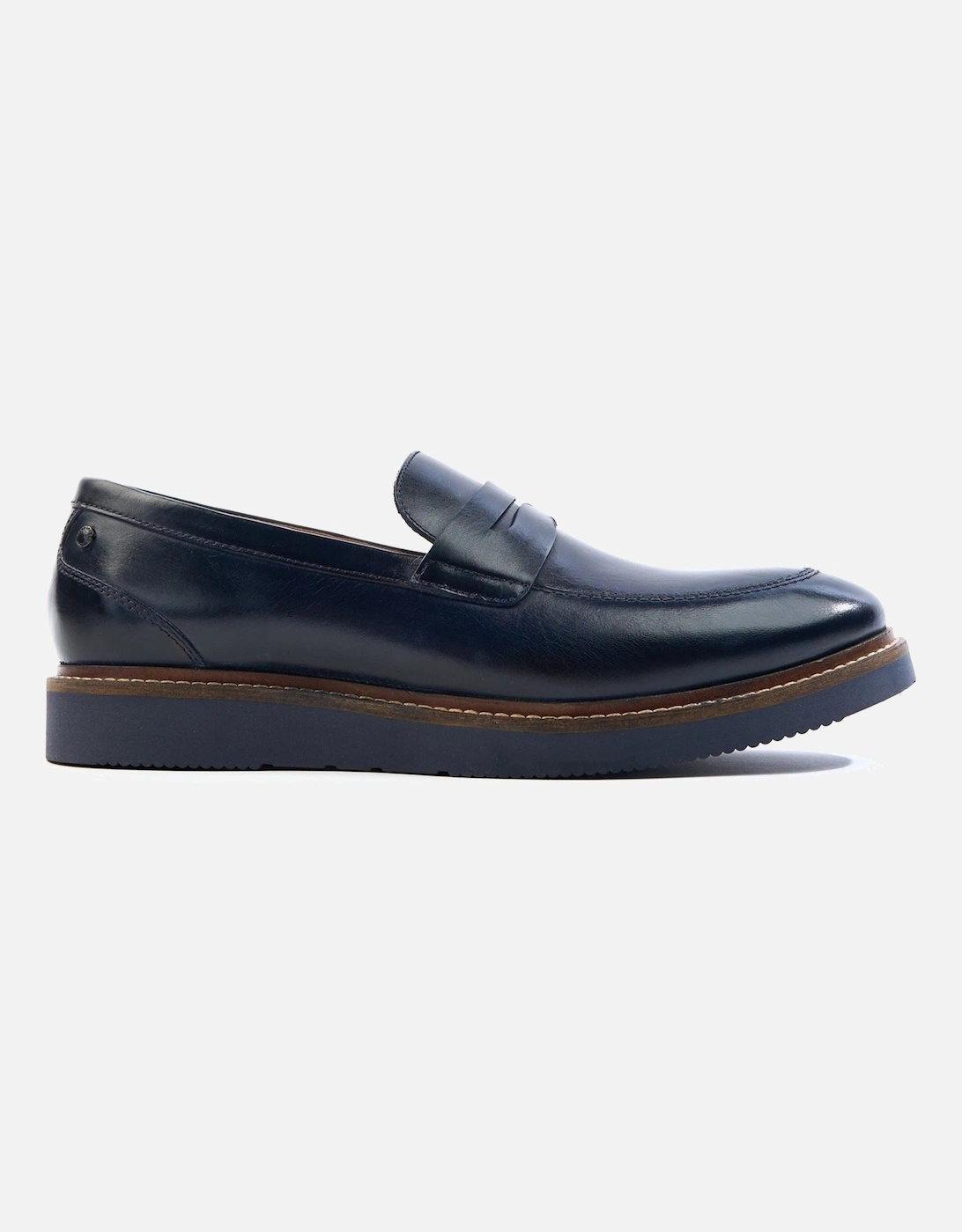 London Sid Leather Men's Navy Loafers