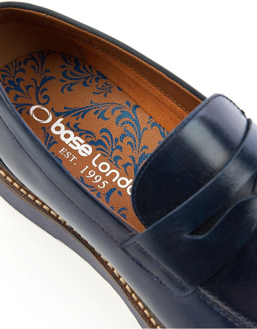 London Sid Leather Men's Navy Loafers