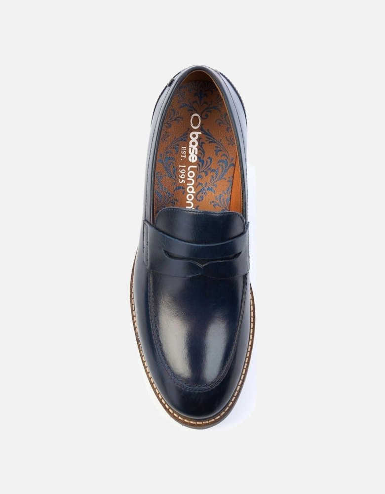 London Sid Leather Men's Navy Loafers