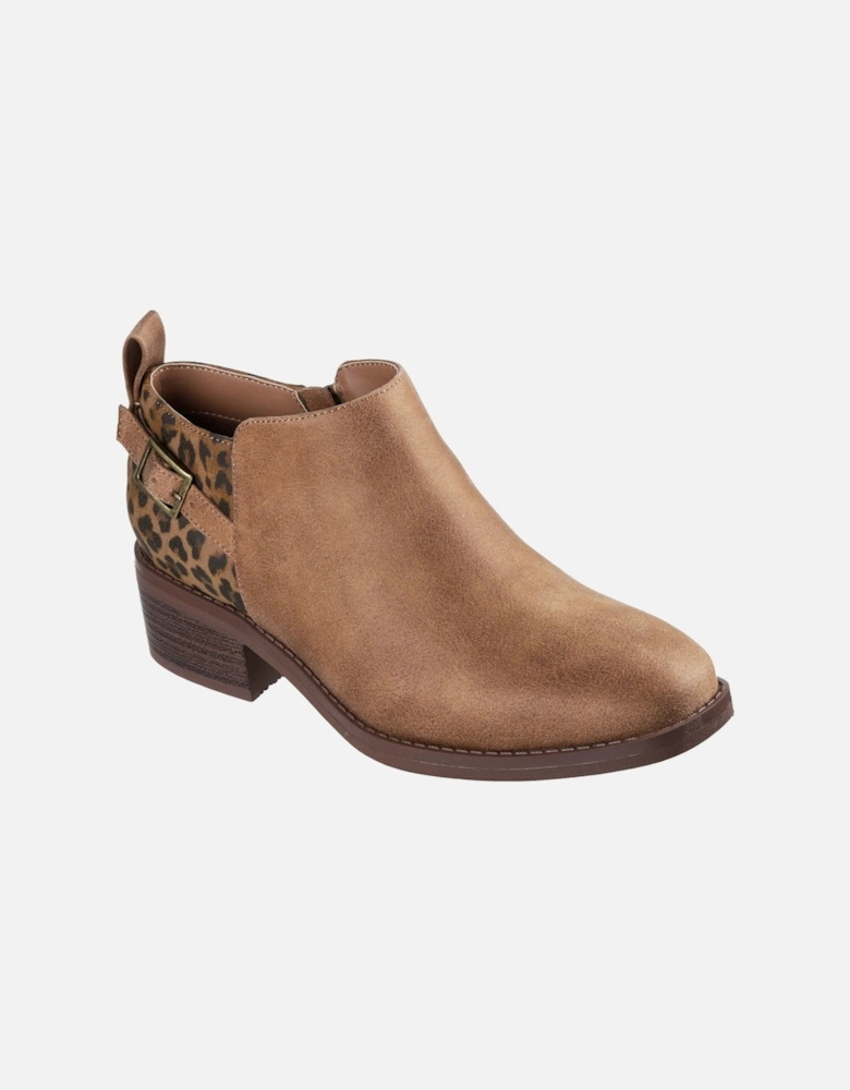 BOBS Wander Luxe Textile Women's Chestnut Heeled Ankle Boots