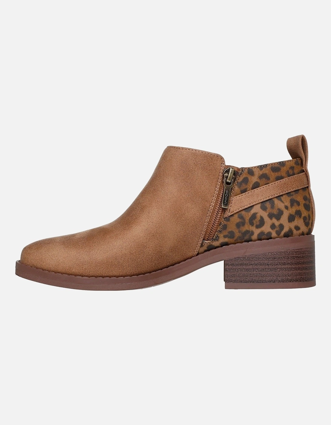 BOBS Wander Luxe Textile Women's Chestnut Heeled Ankle Boots