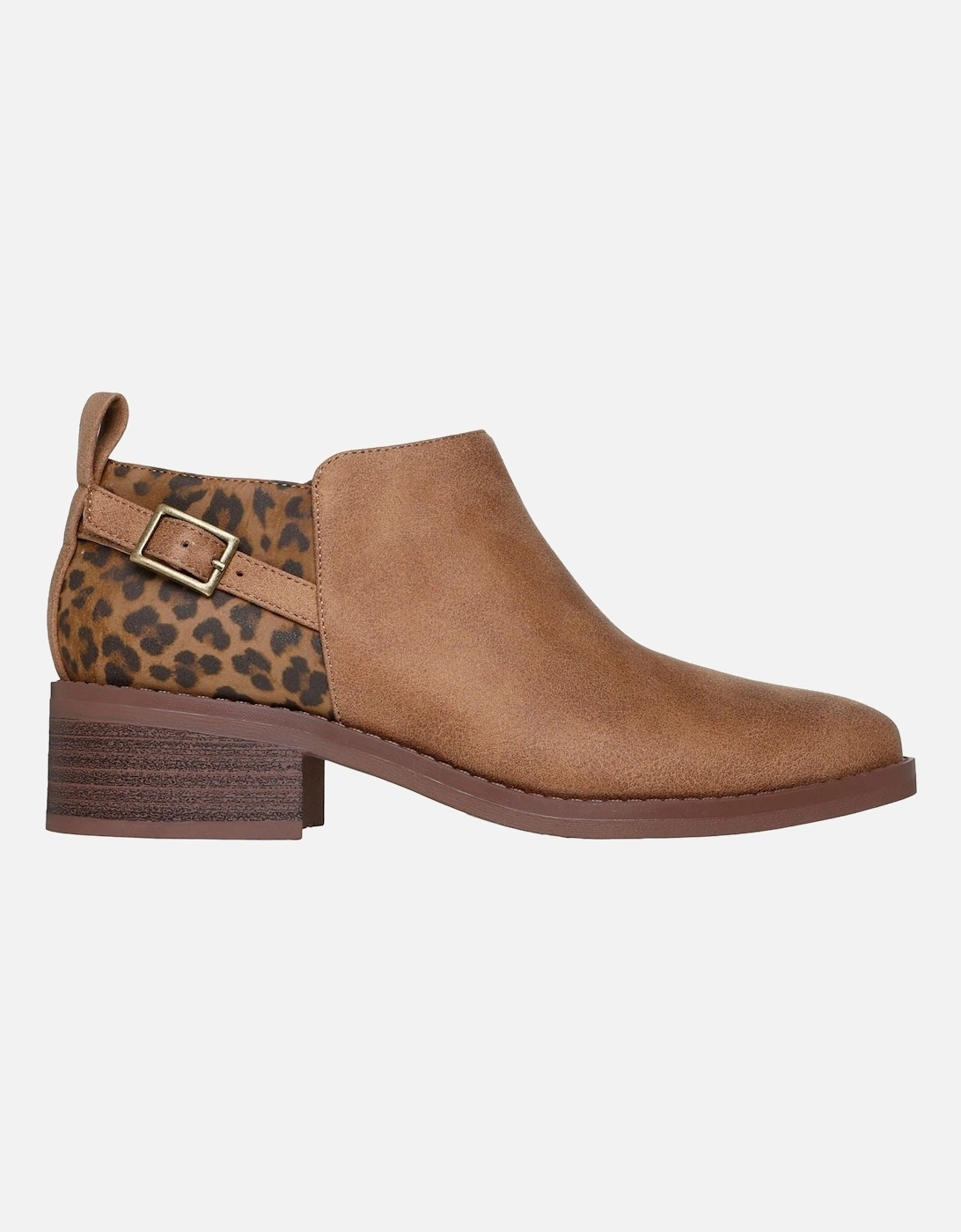 BOBS Wander Luxe Textile Women's Chestnut Heeled Ankle Boots