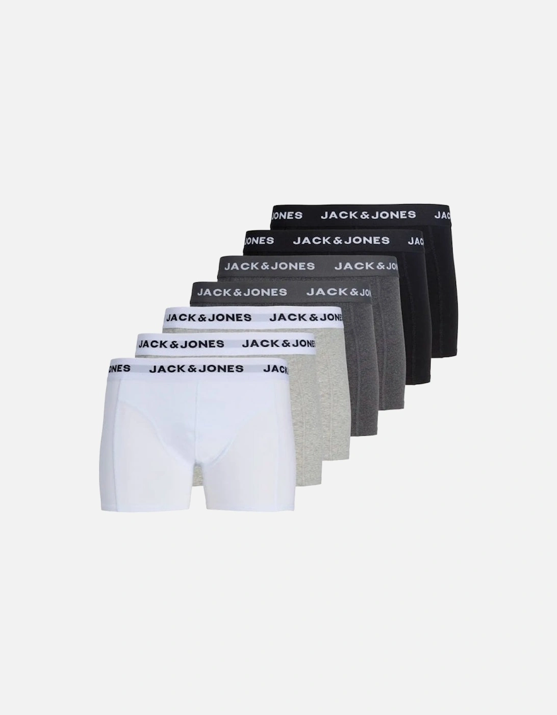 Mens Underwear Solid Trunks 7 Pack Black / White / Grey, 6 of 5