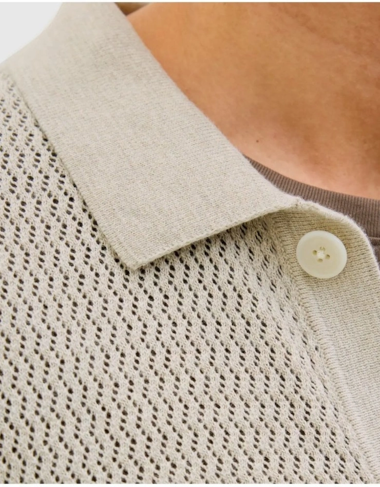 Jprblaarto Knit Polo Short Sleeve Whitecap Gray Melange