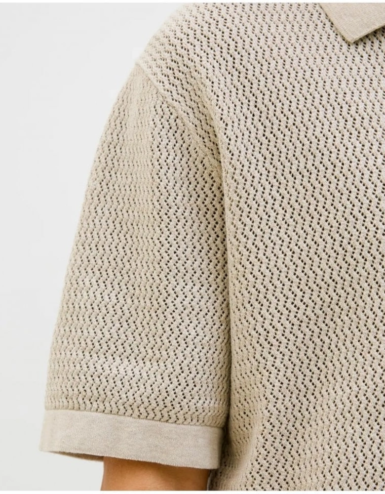 Jprblaarto Knit Polo Short Sleeve Whitecap Gray Melange