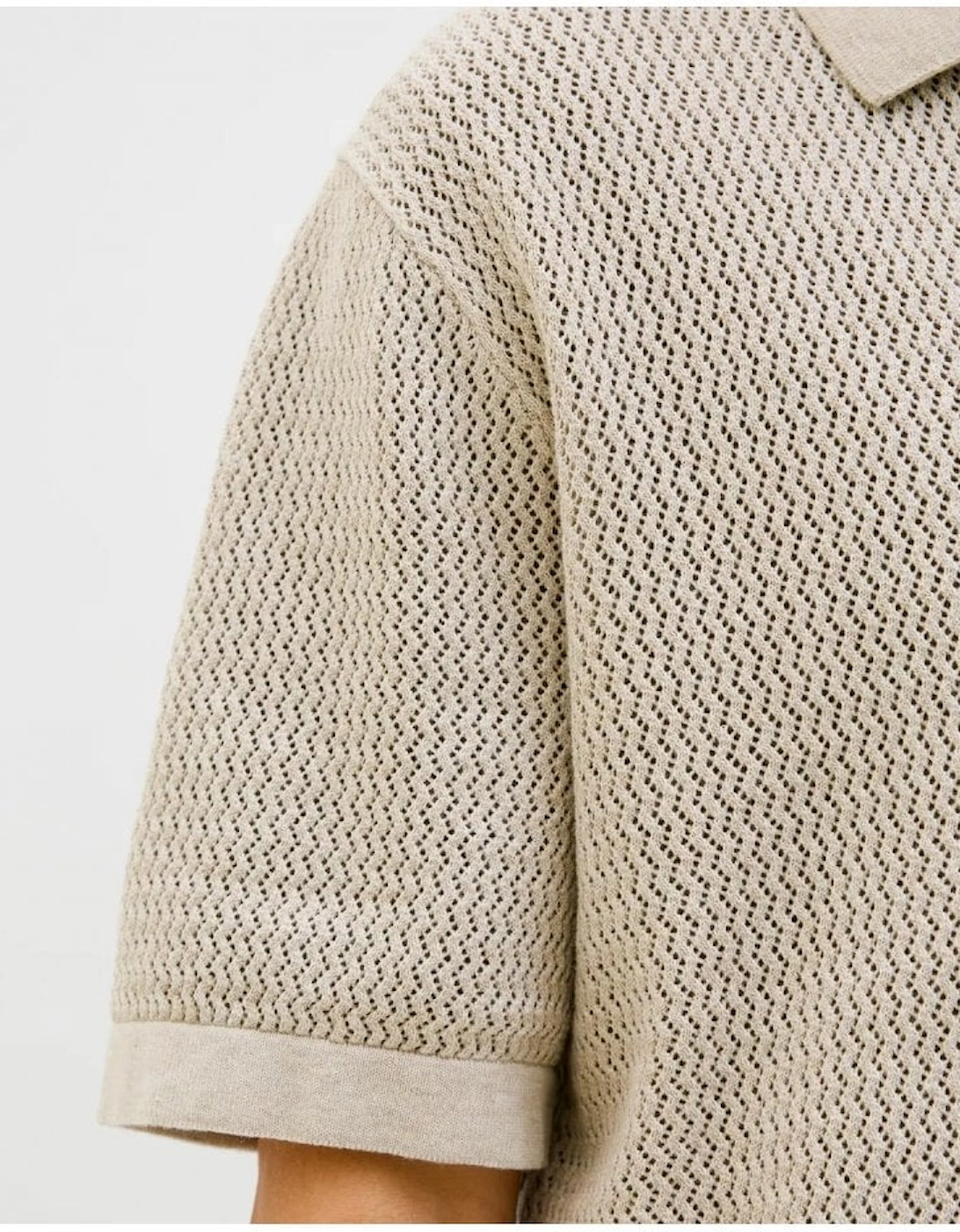 Jprblaarto Knit Polo Short Sleeve Whitecap Gray Melange