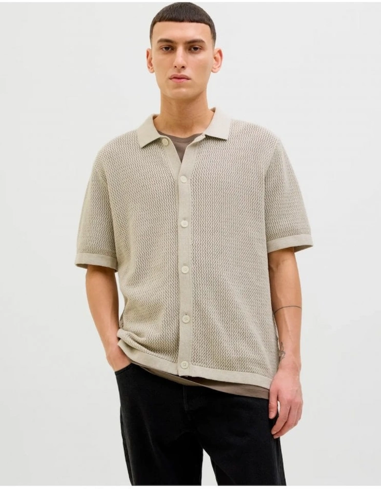 Jprblaarto Knit Polo Short Sleeve Whitecap Gray Melange