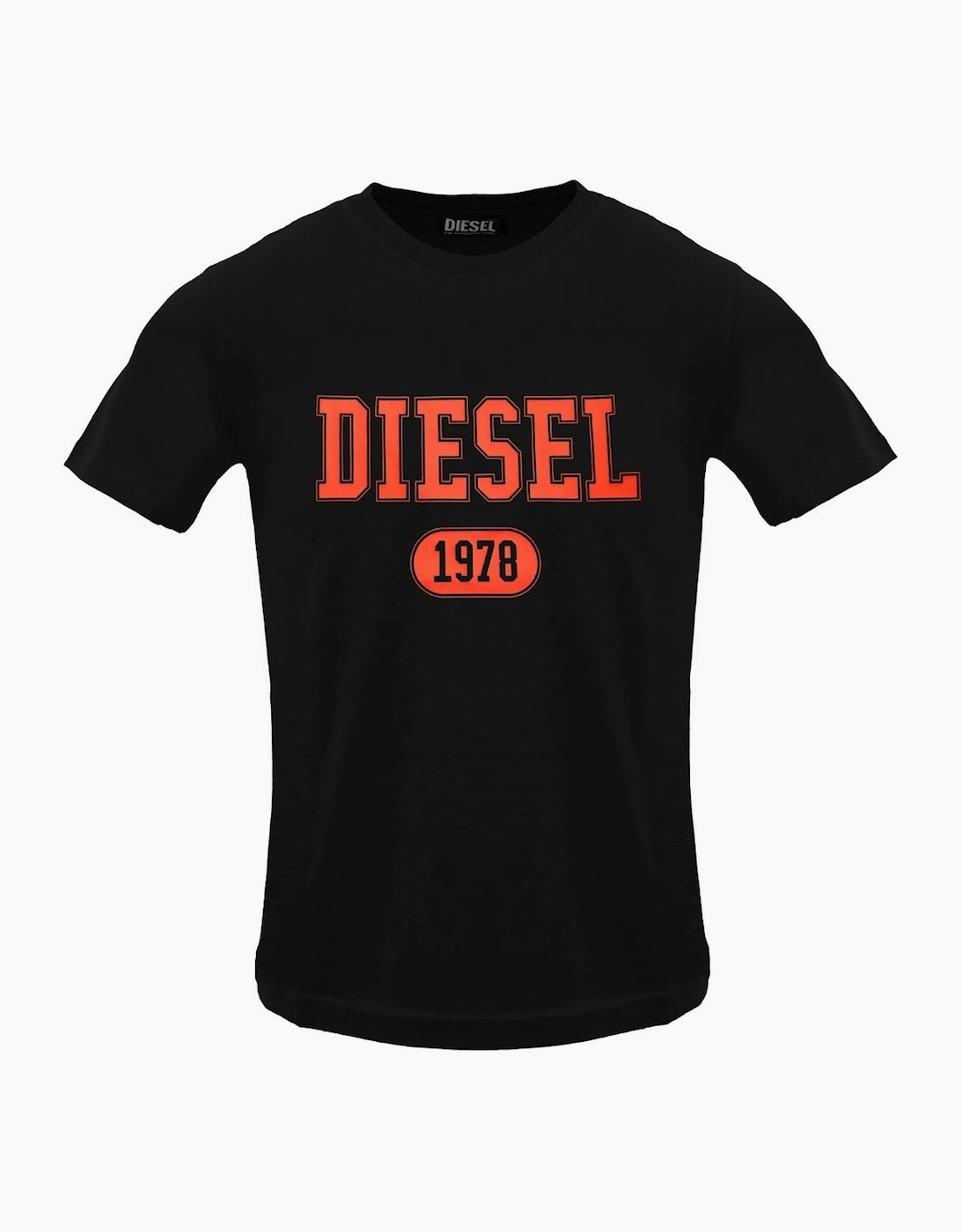 Diesel Men's Black Varsity Logo Caviar T-Shirt  40 L